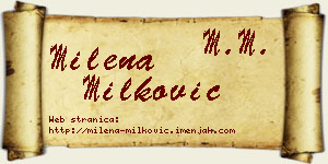 Milena Milković vizit kartica